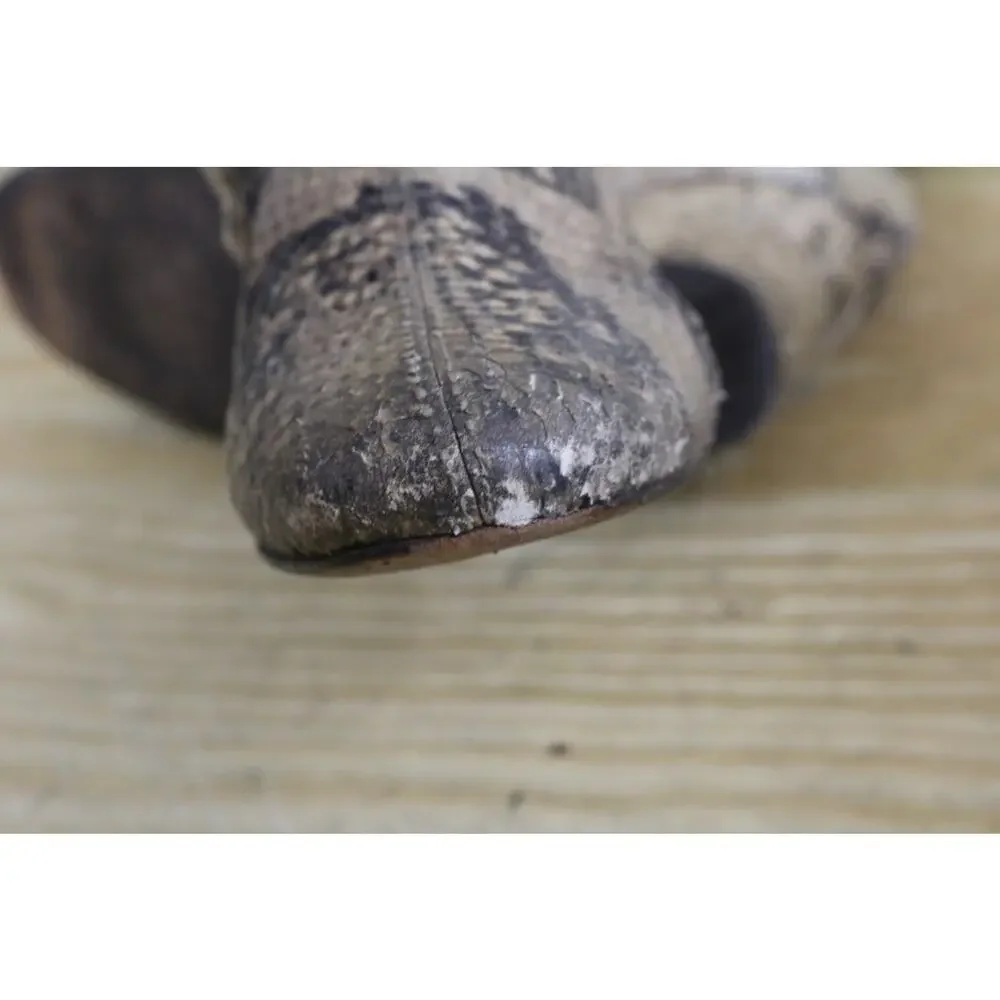Free People Boots 6.5 Brown Snake Print Leather Cecile Ankle bootie Boho